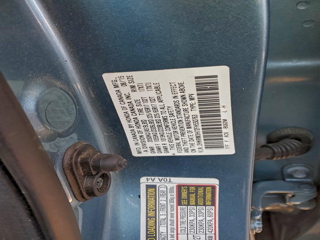2015 HONDA CR-V EXL photo 12