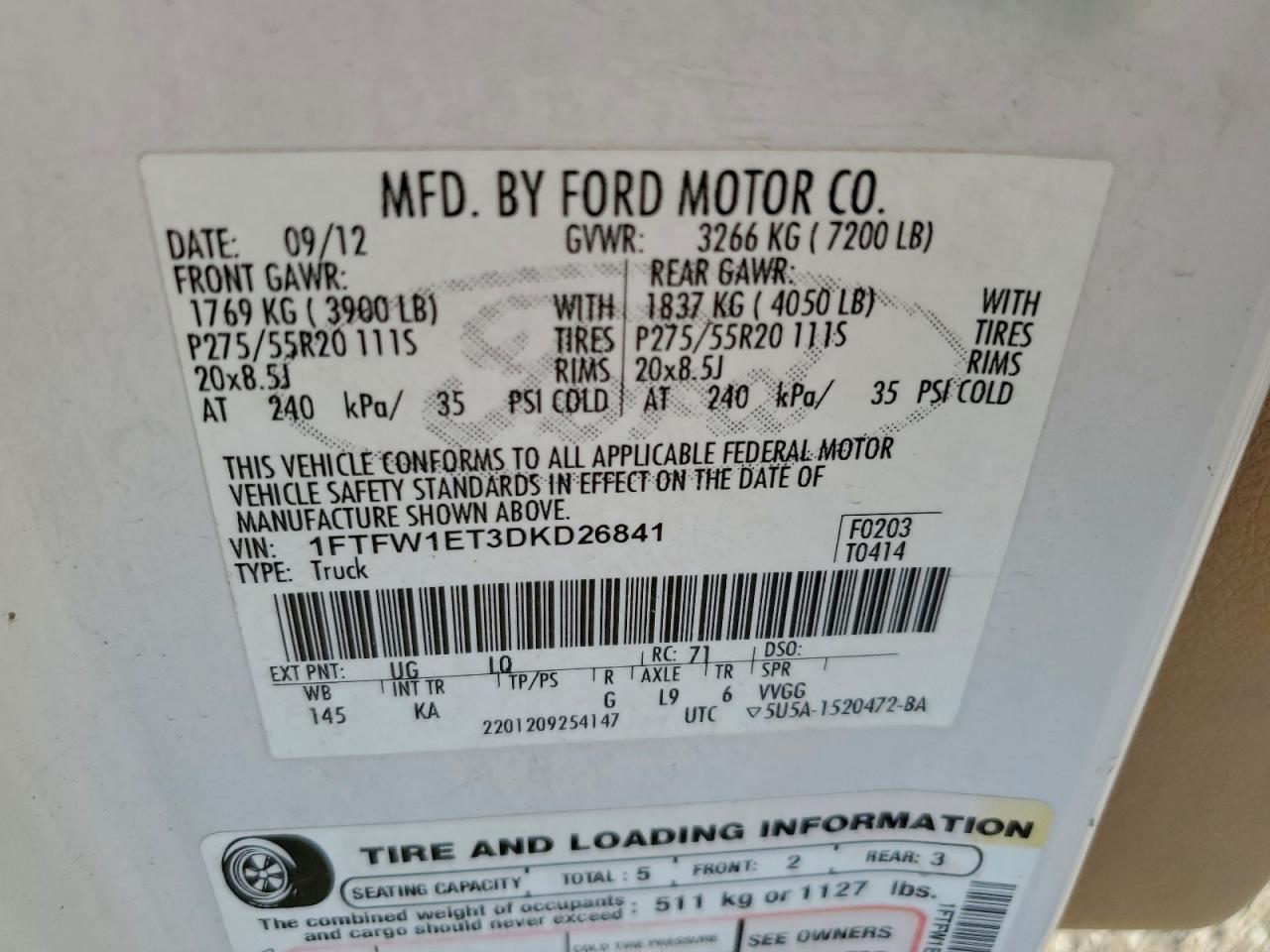 2013 FORD F150 SUPERCREW photo 12