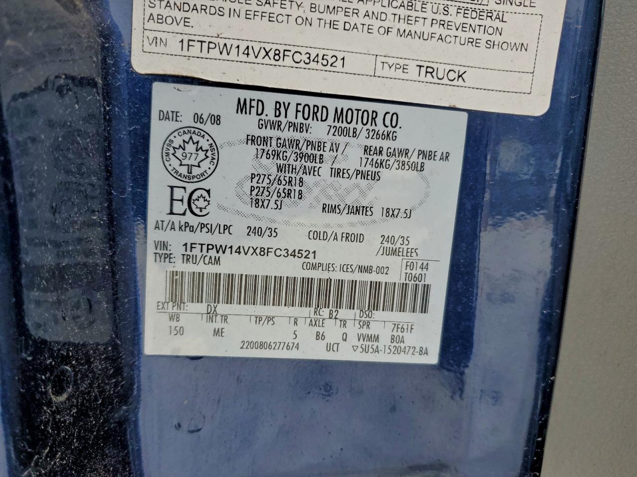 2008 FORD F150 SUPERCREW photo 13