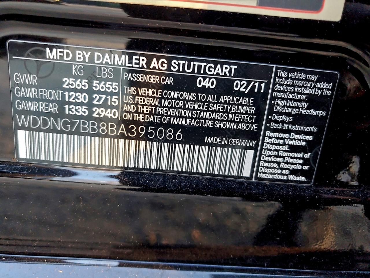 2011 MERCEDES-BENZ S 550 photo 12