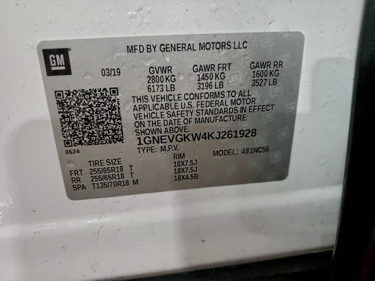 2019 CHEVROLET TRAVERSE LT photo 13