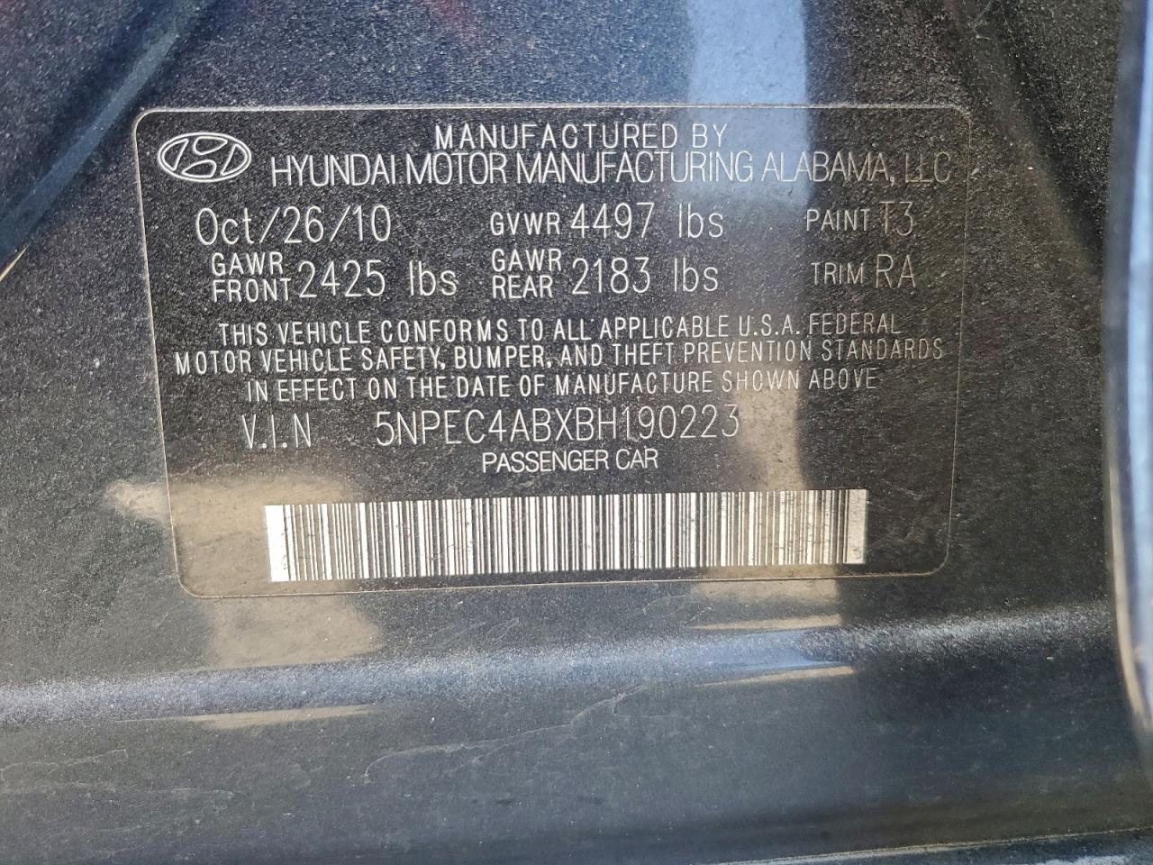 2011 HYUNDAI SONATA SE photo 12