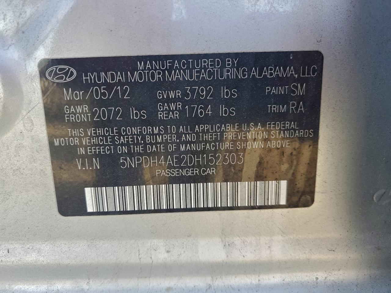 2013 HYUNDAI ELANTRA GLS photo 12