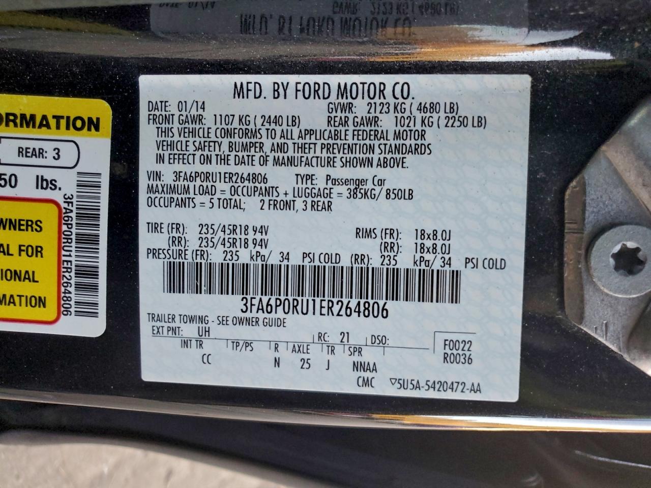 2014 FORD FUSION TITANIUM HEV photo 12