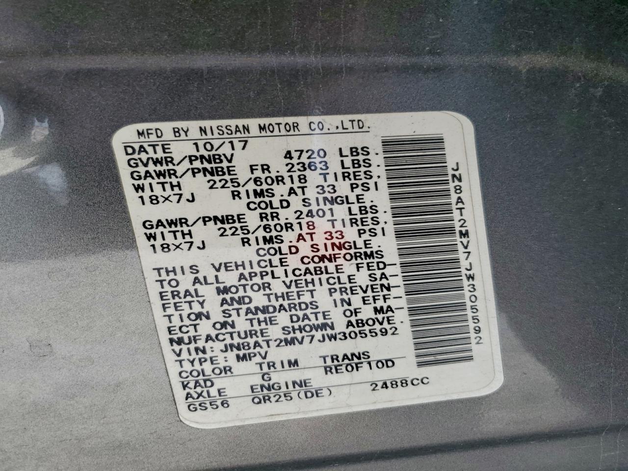 2018 NISSAN ROGUE S photo 13