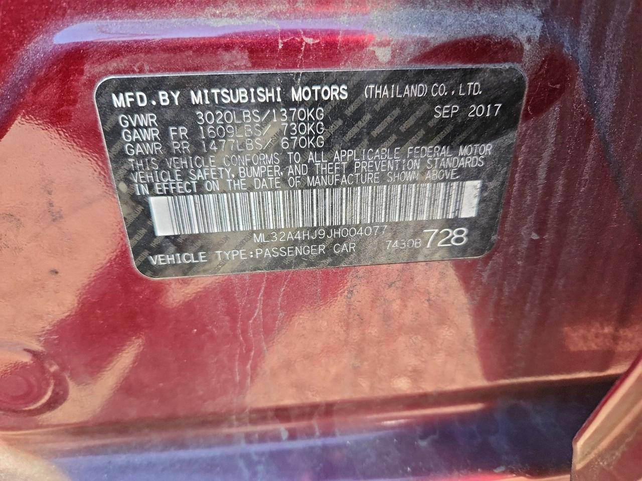 2018 MITSUBISHI MIRAGE SE photo 23