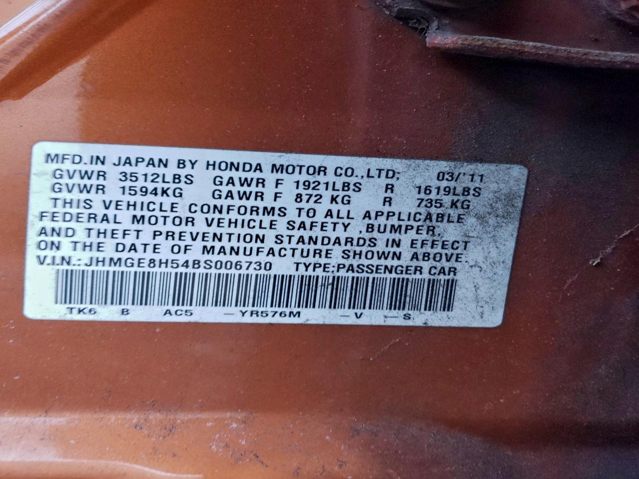 2011 HONDA FIT photo 23