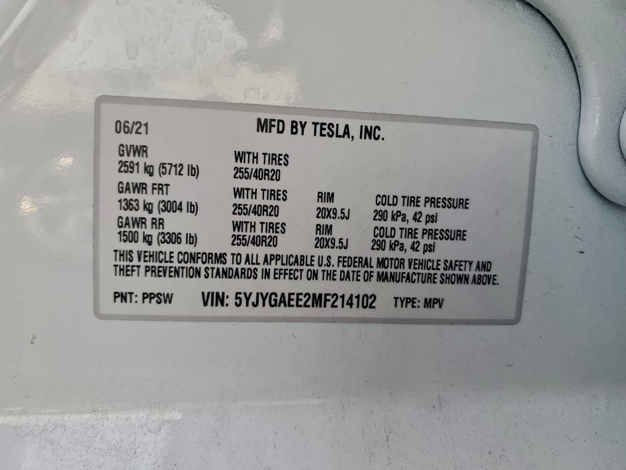 2021 TESLA MODEL Y photo 13