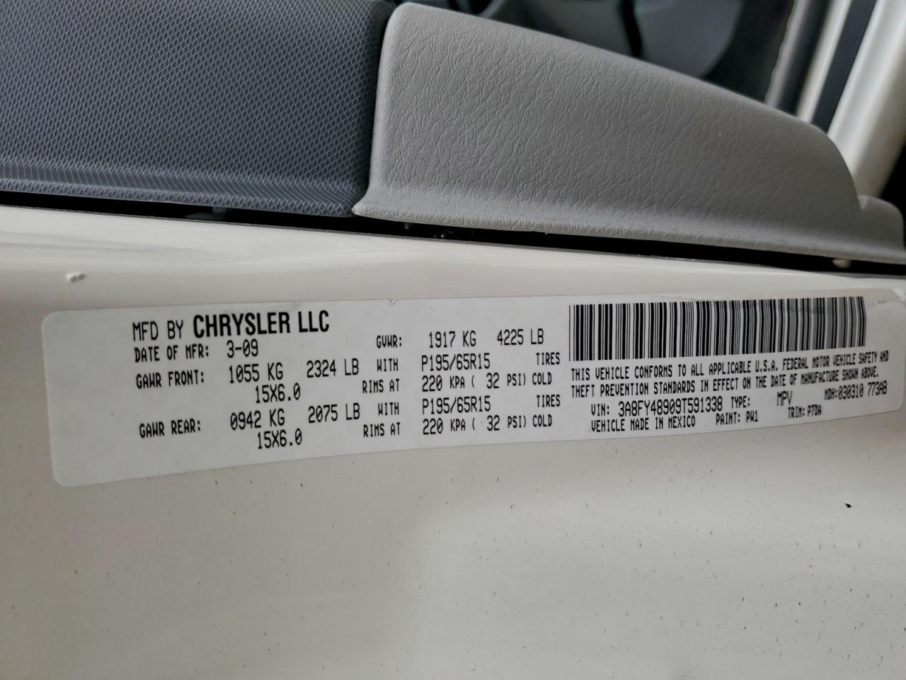 2009 CHRYSLER PT CRUISER photo 12