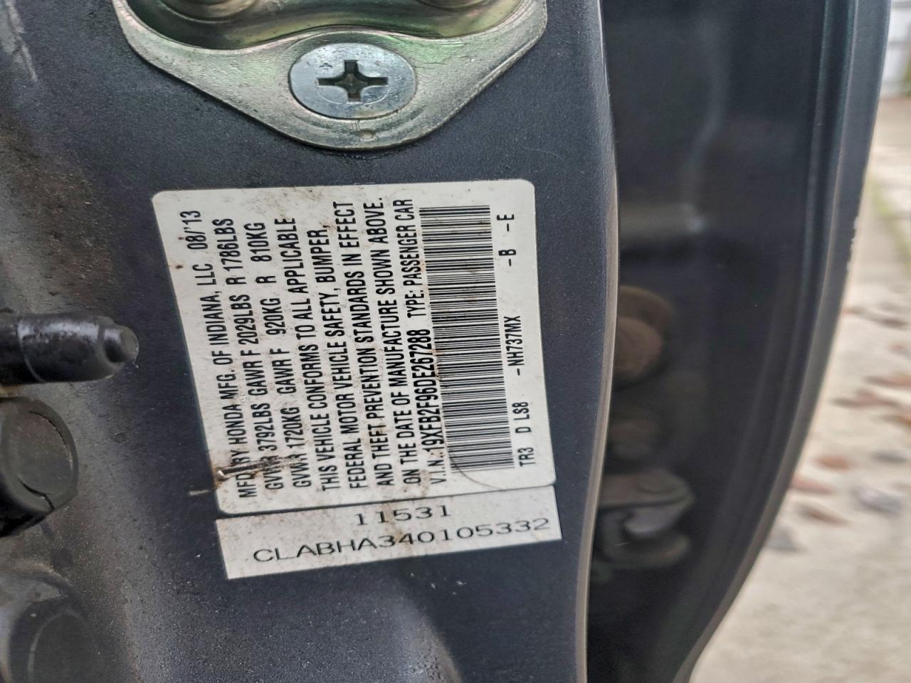 2013 HONDA CIVIC EXL photo 12