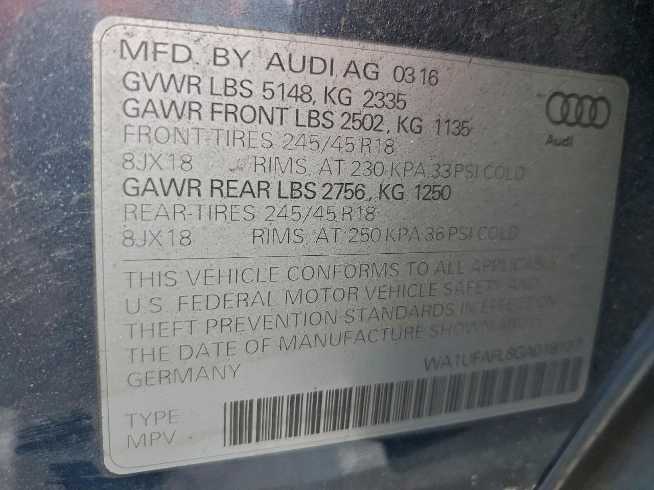 2016 AUDI A4 ALLROAD PREMIUM PLUS photo 12