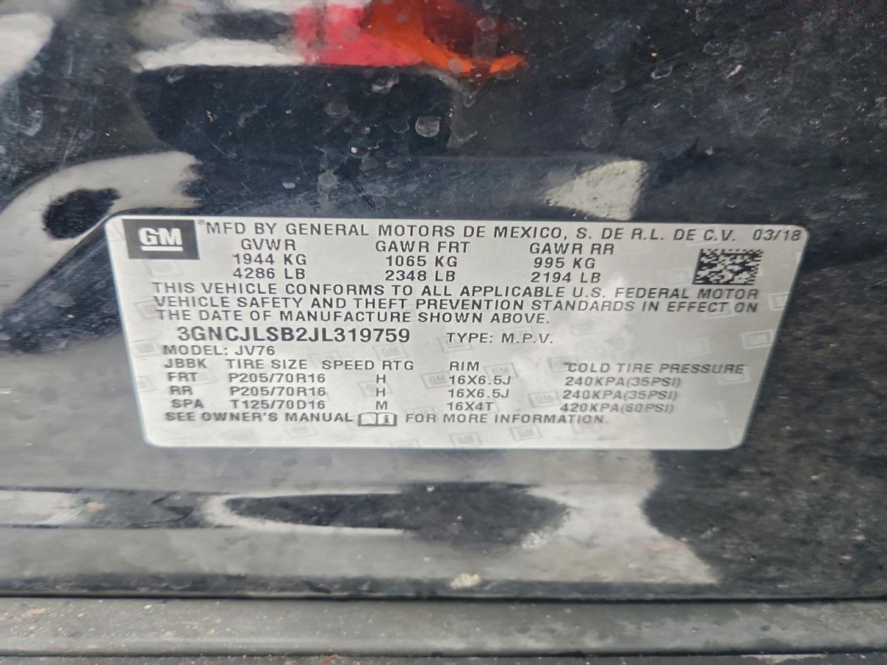 2018 CHEVROLET TRAX 1LT photo 12