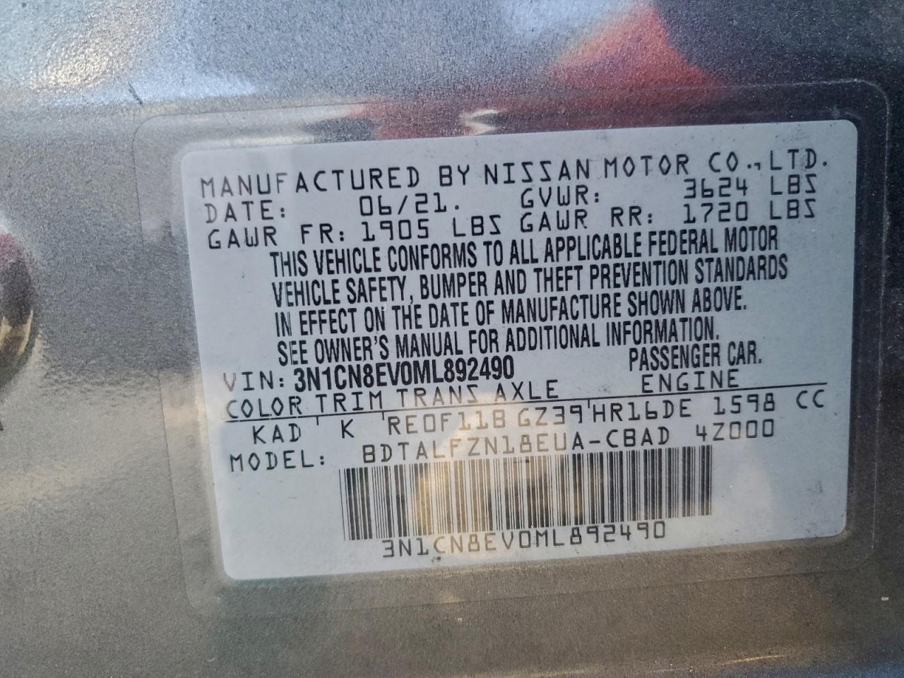 2021 NISSAN VERSA SV photo 13