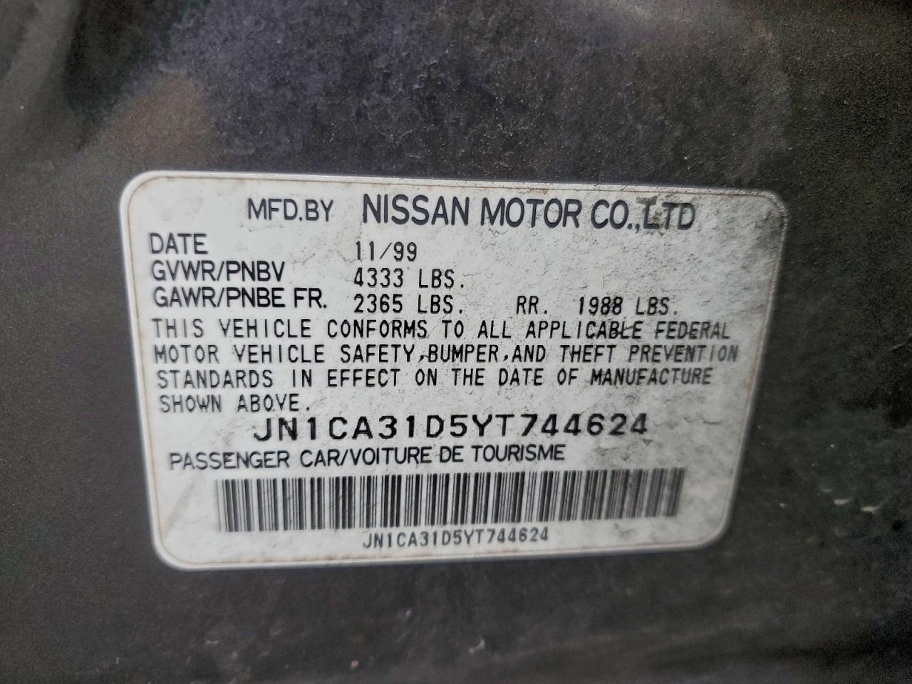 2000 NISSAN MAXIMA GLE photo 12
