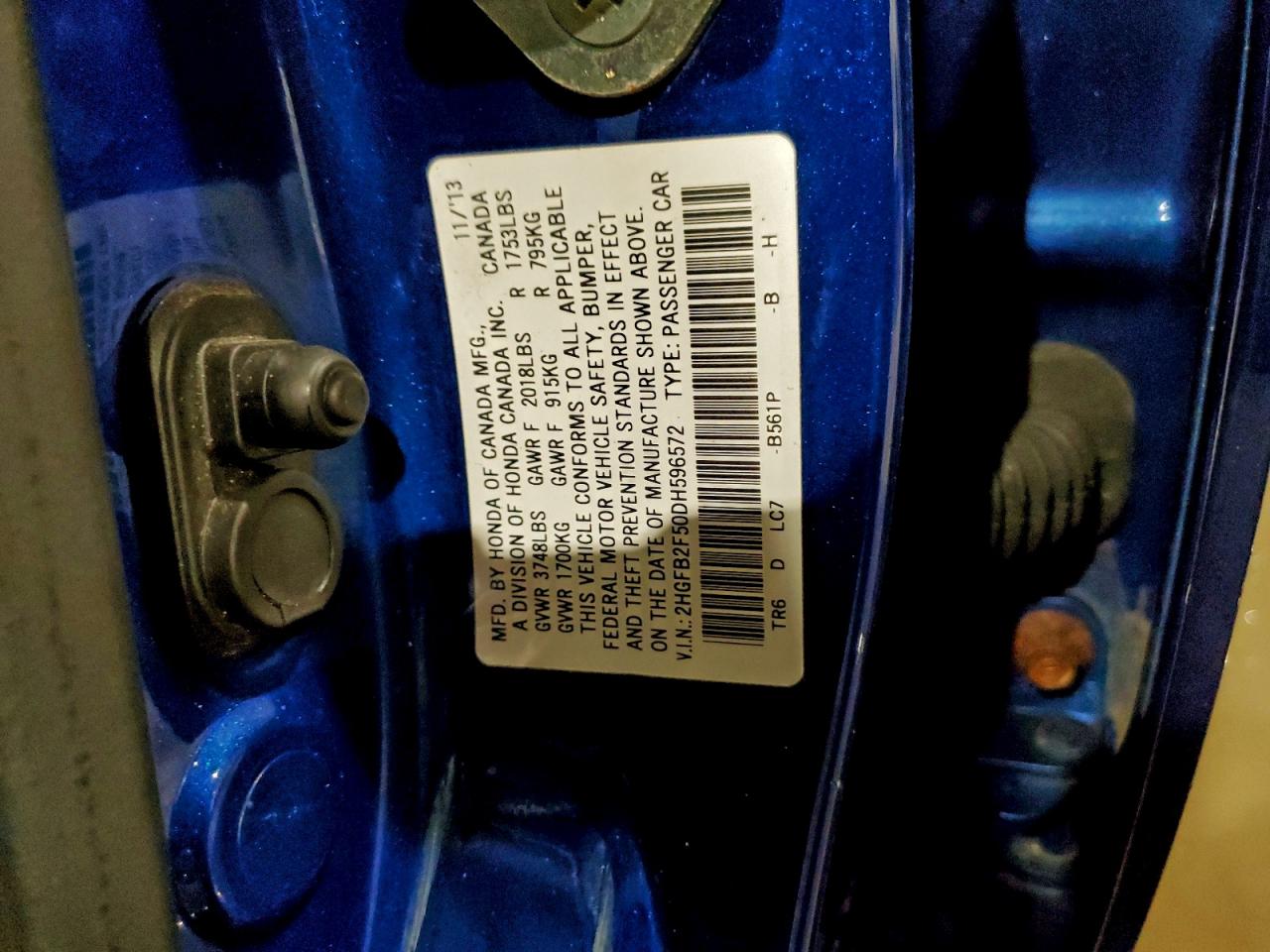 2013 HONDA CIVIC LX photo 12