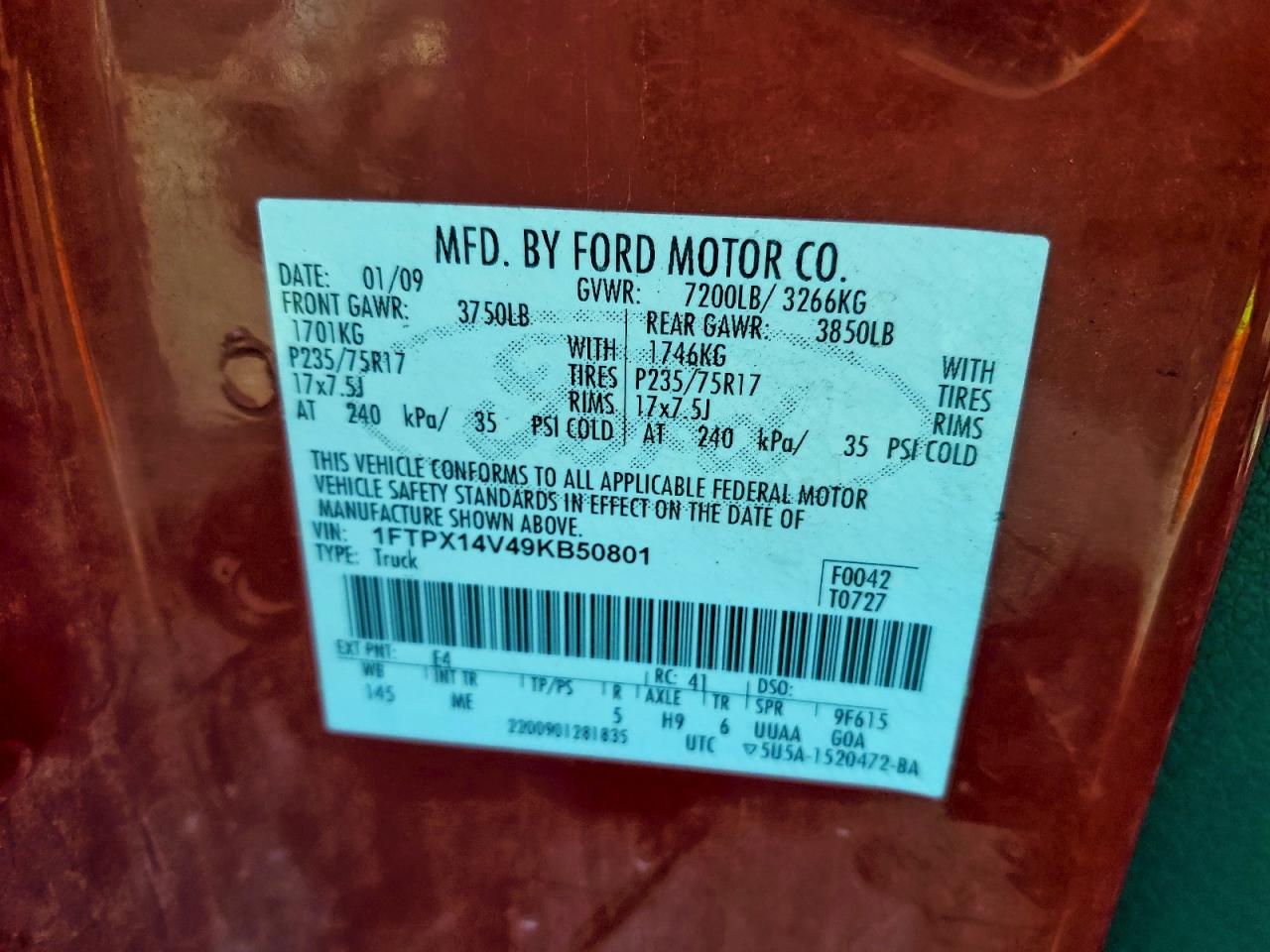 2009 FORD F150 SUPER CAB photo 12