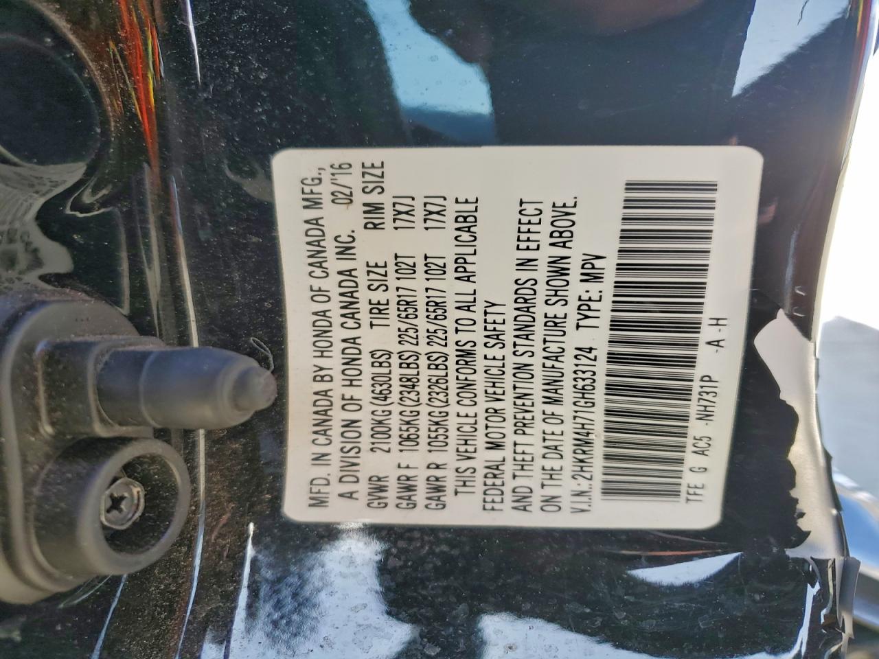2016 HONDA CR-V EXL photo 13