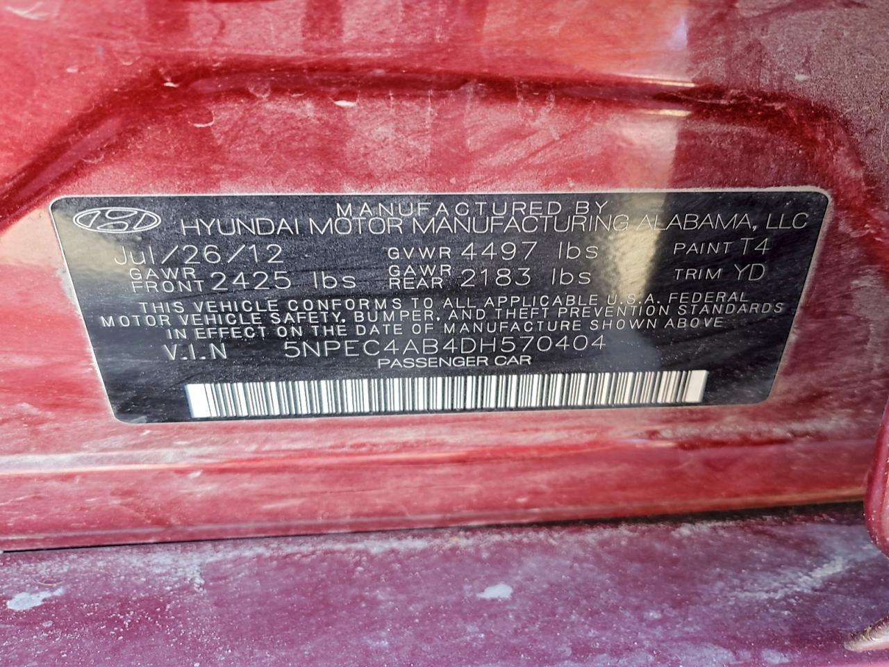 2013 HYUNDAI SONATA SE photo 12