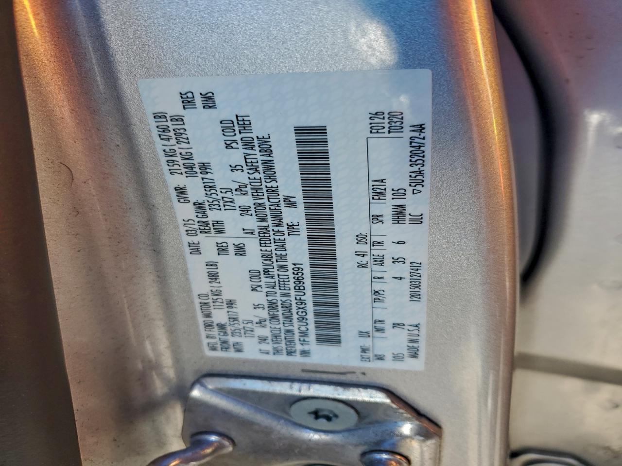 2015 FORD ESCAPE SE photo 13