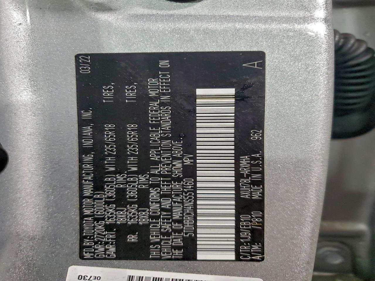 2022 TOYOTA HIGHLANDER HYBRID XLE photo 13