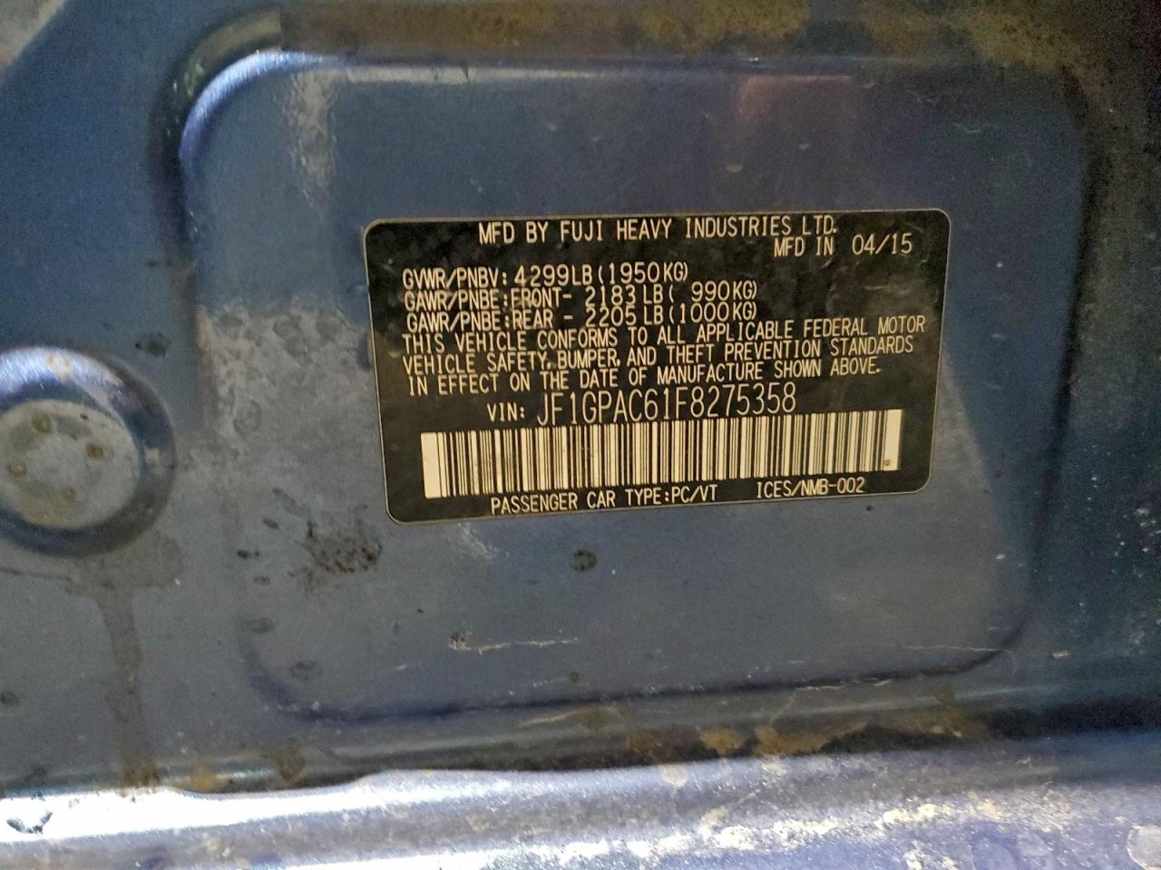 2015 SUBARU IMPREZA PREMIUM photo 13