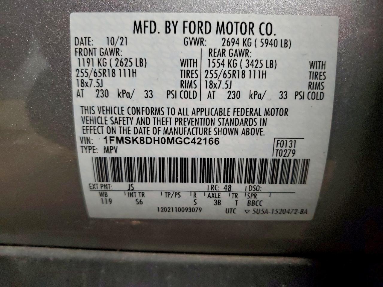 2021 FORD EXPLORER XLT photo 13