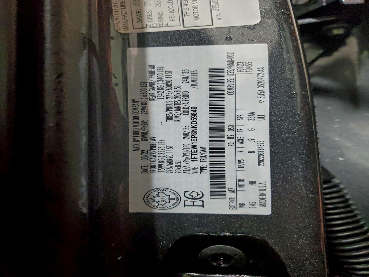2022 FORD F150 SUPERCREW photo 13