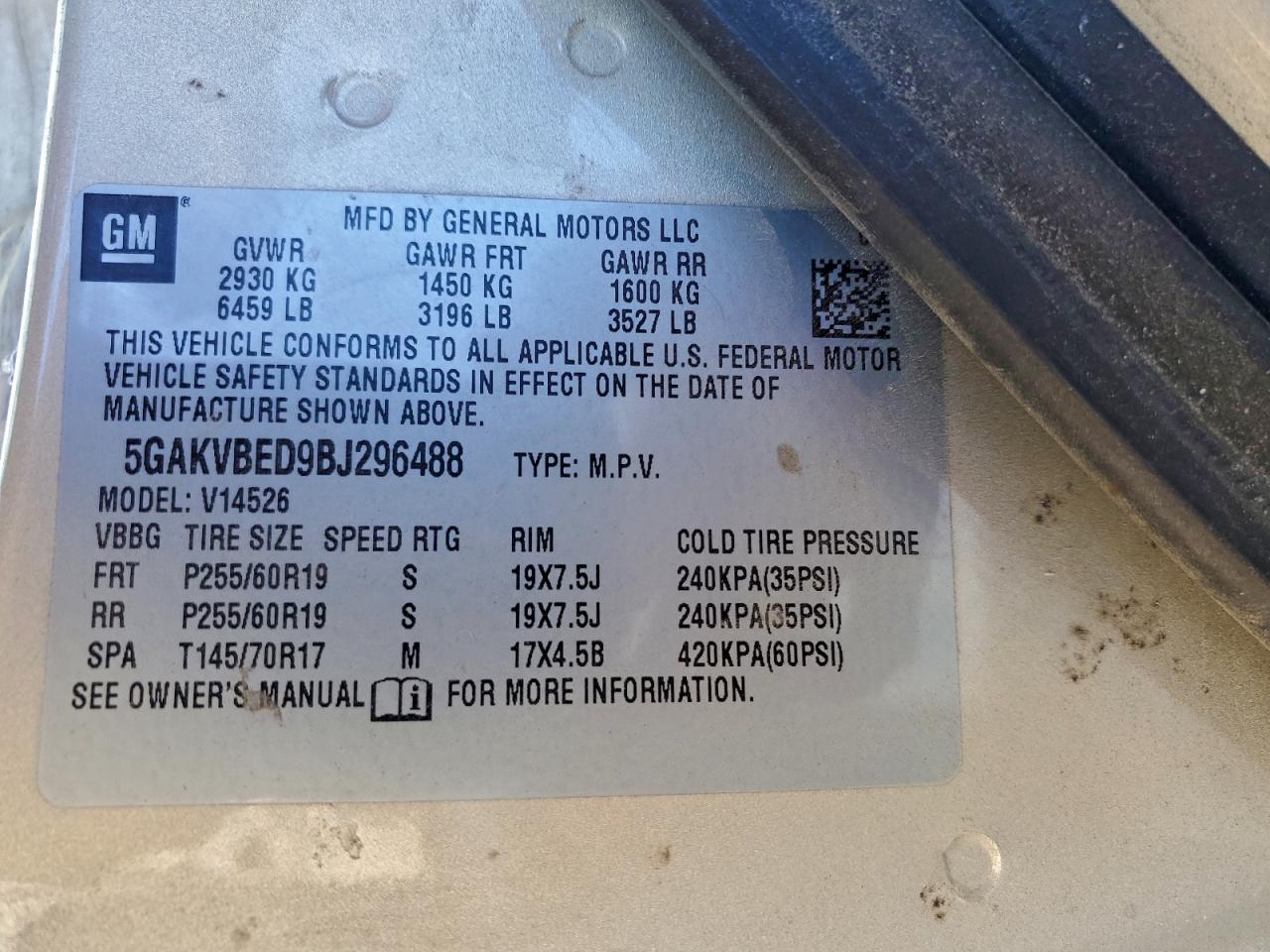 2011 BUICK ENCLAVE CXL photo 12
