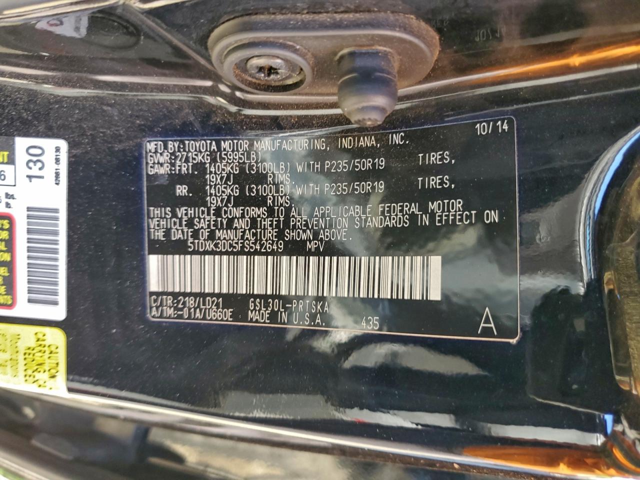 2015 TOYOTA SIENNA SPORT photo 13