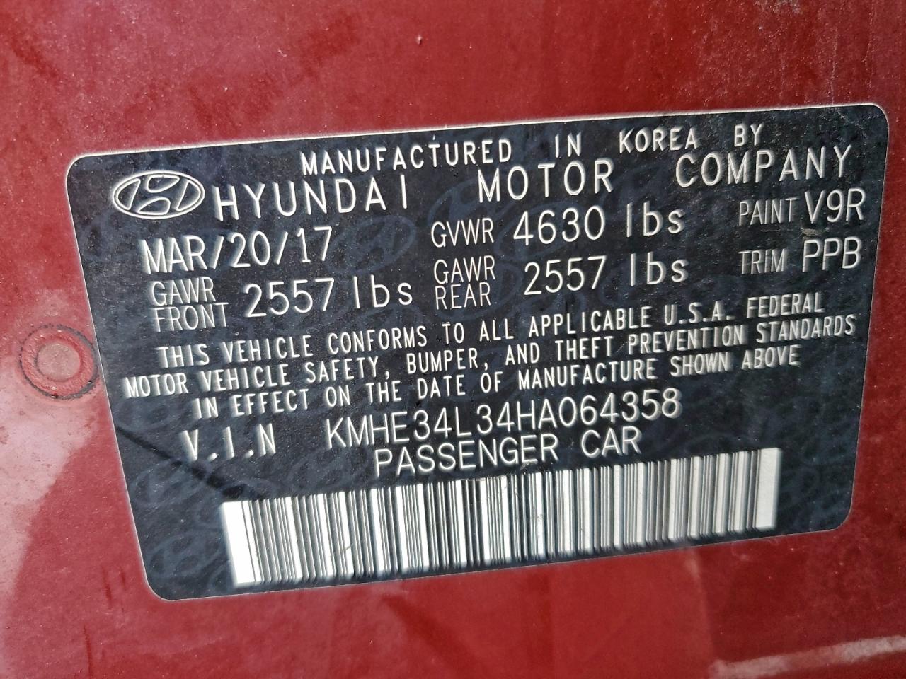 2017 HYUNDAI SONATA HYBRID photo 12