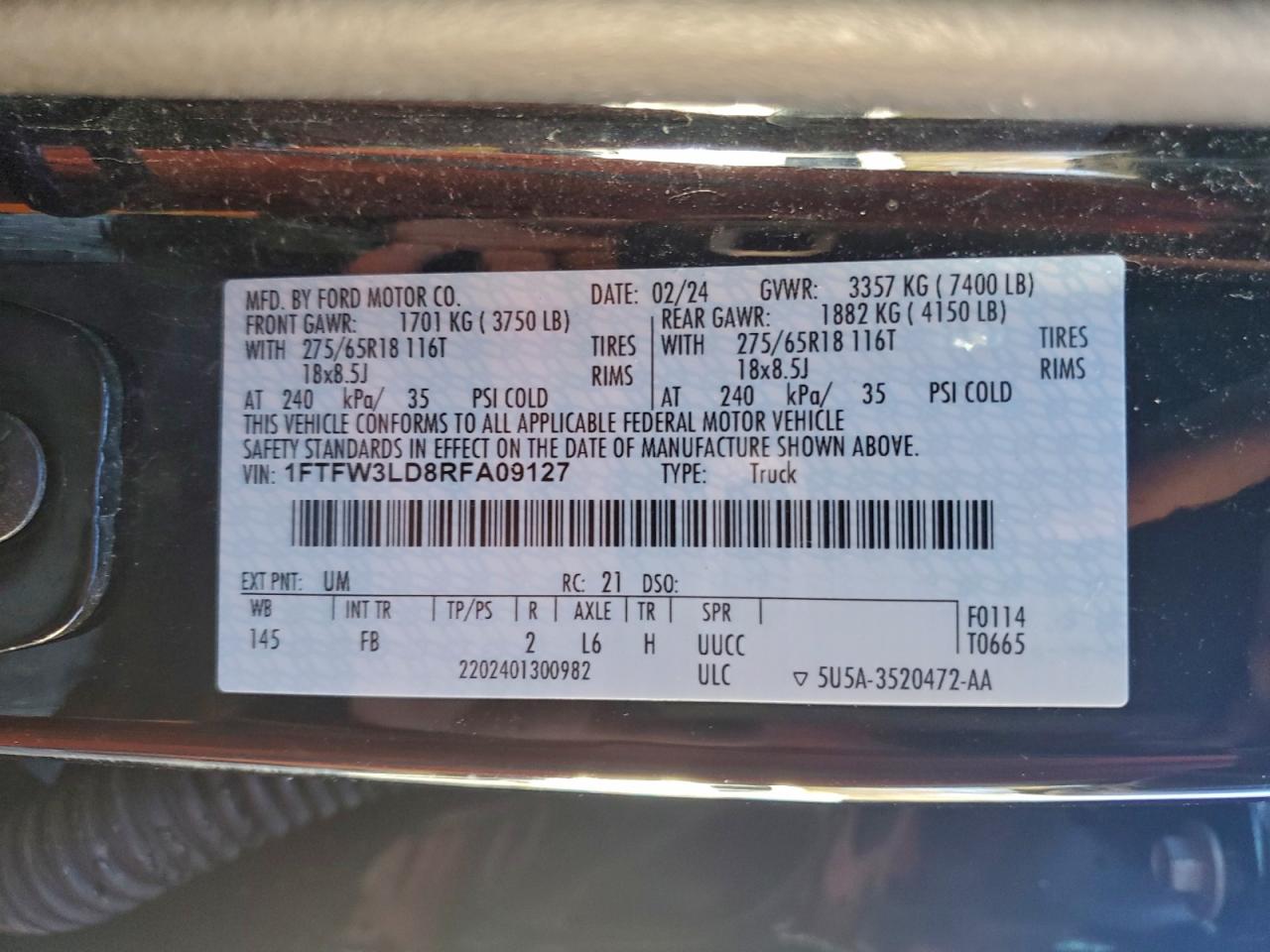 2024 FORD F150 XLT photo 12