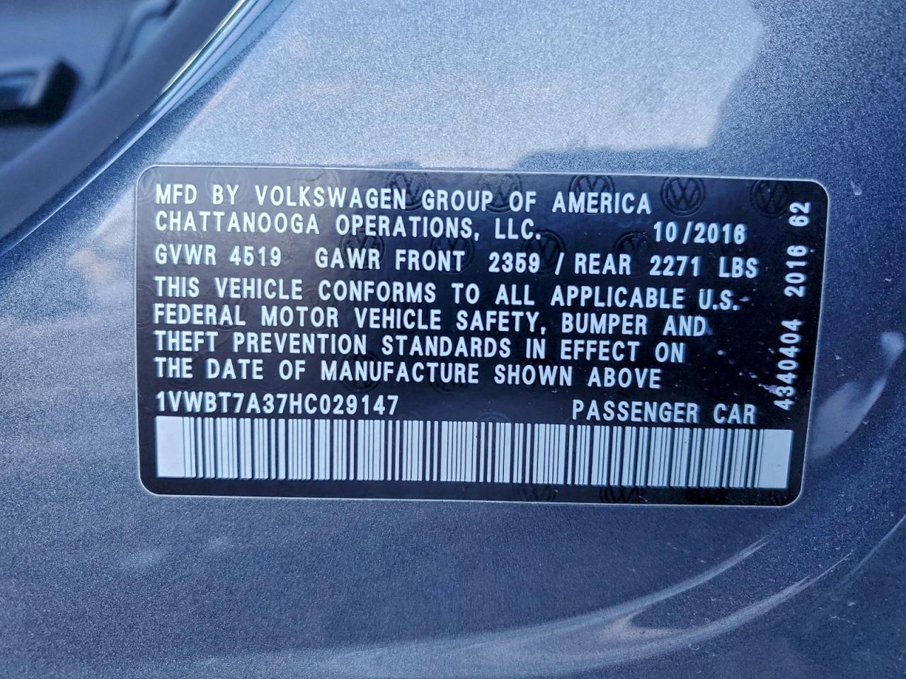 2017 VOLKSWAGEN PASSAT SE photo 23