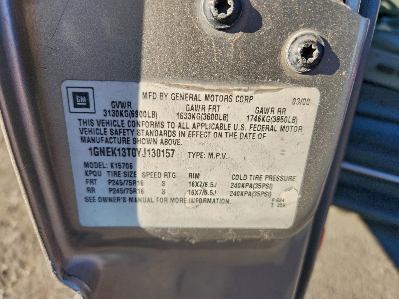 2000 CHEVROLET TAHOE K1500 photo 13