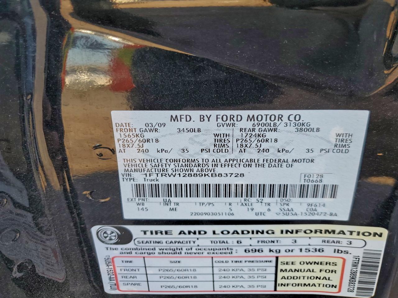 2009 FORD F150 SUPERCREW photo 12