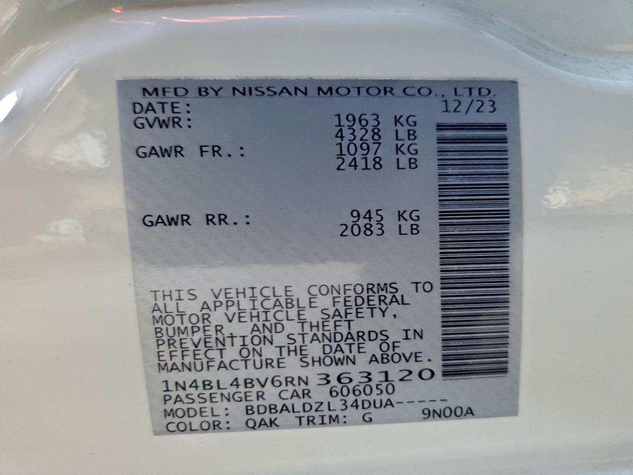 2024 NISSAN ALTIMA S photo 13