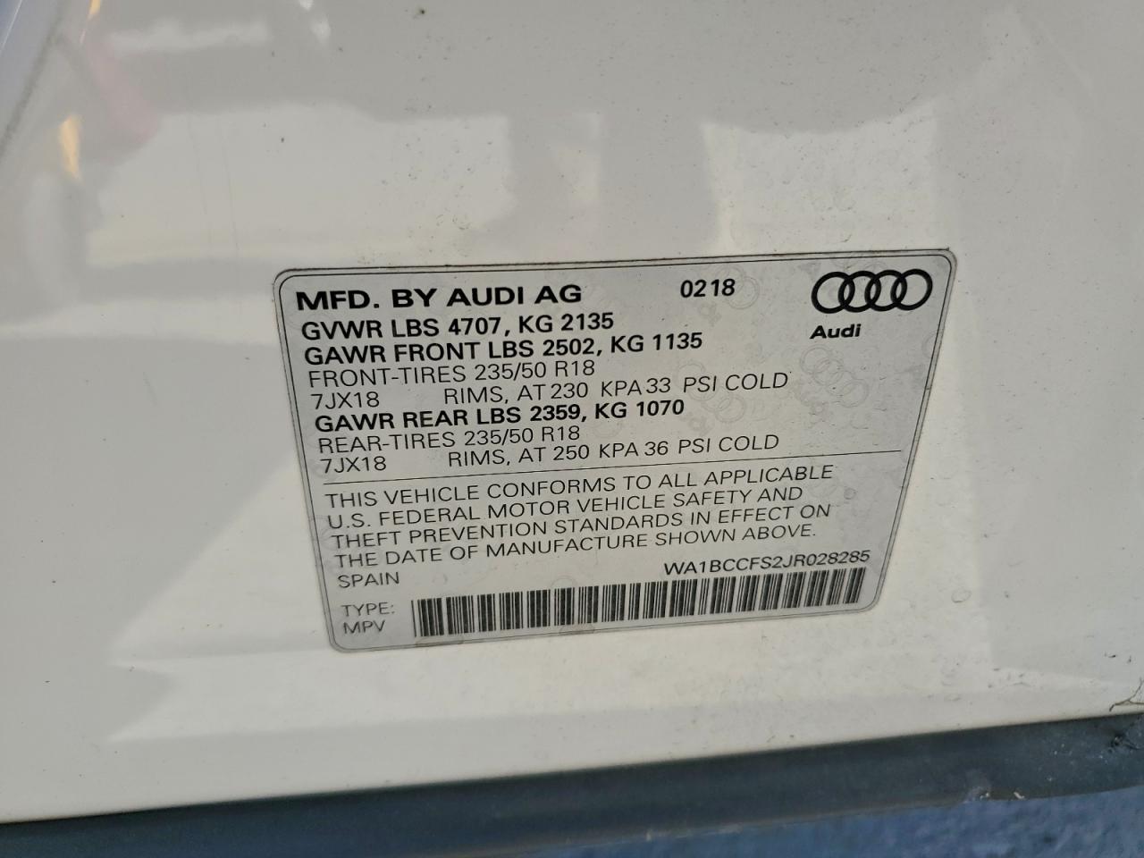 2018 AUDI Q3 PREMIUM photo 14