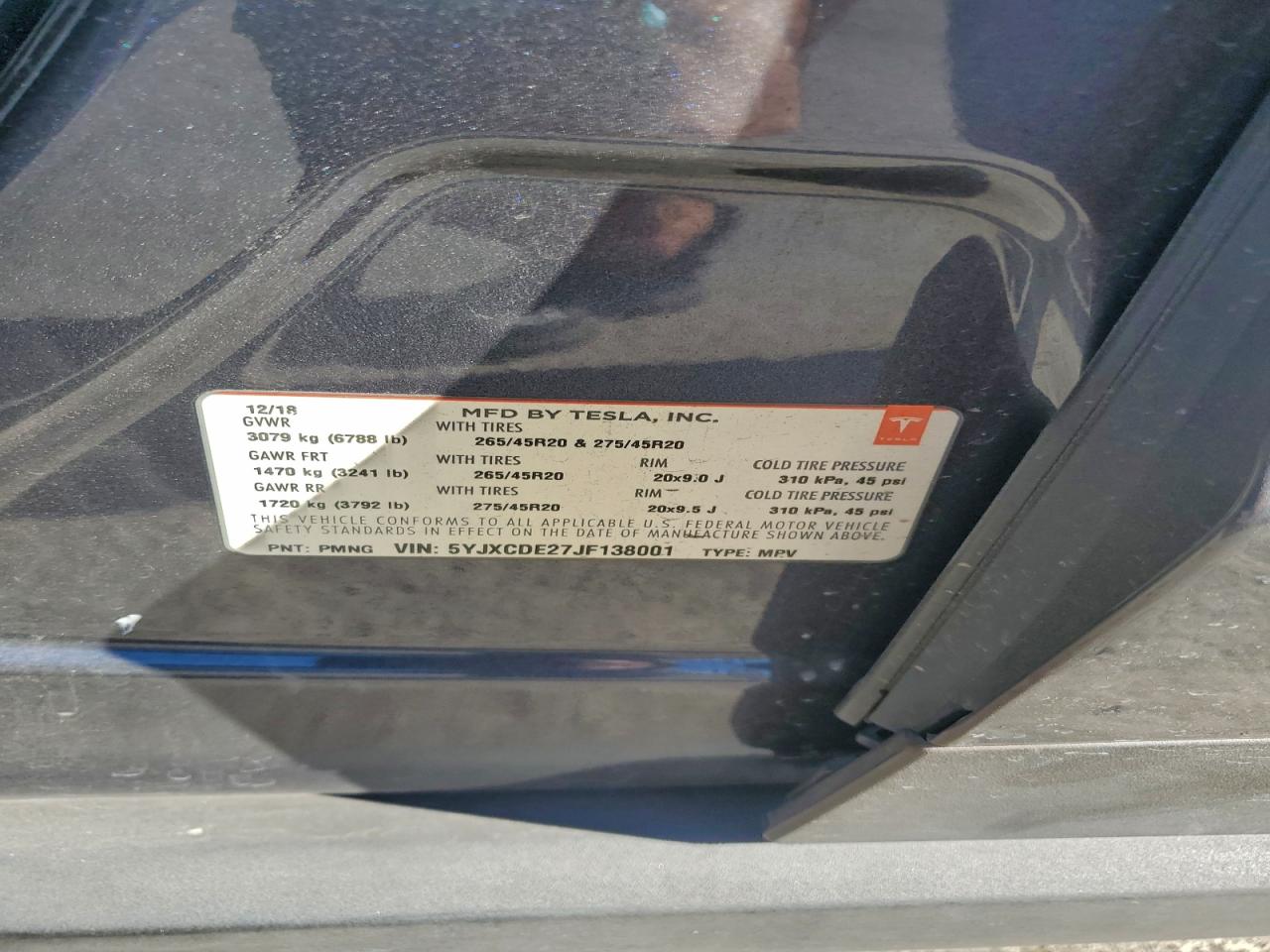 2018 TESLA MODEL X photo 12