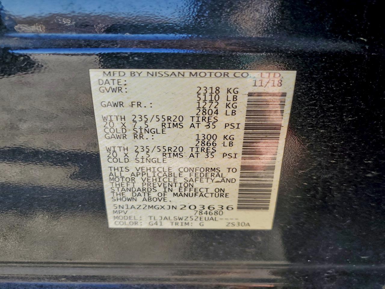 2018 NISSAN MURANO S photo 12