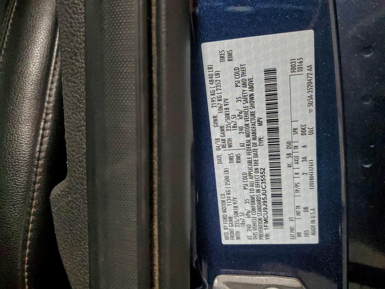 2018 FORD ESCAPE TITANIUM photo 14
