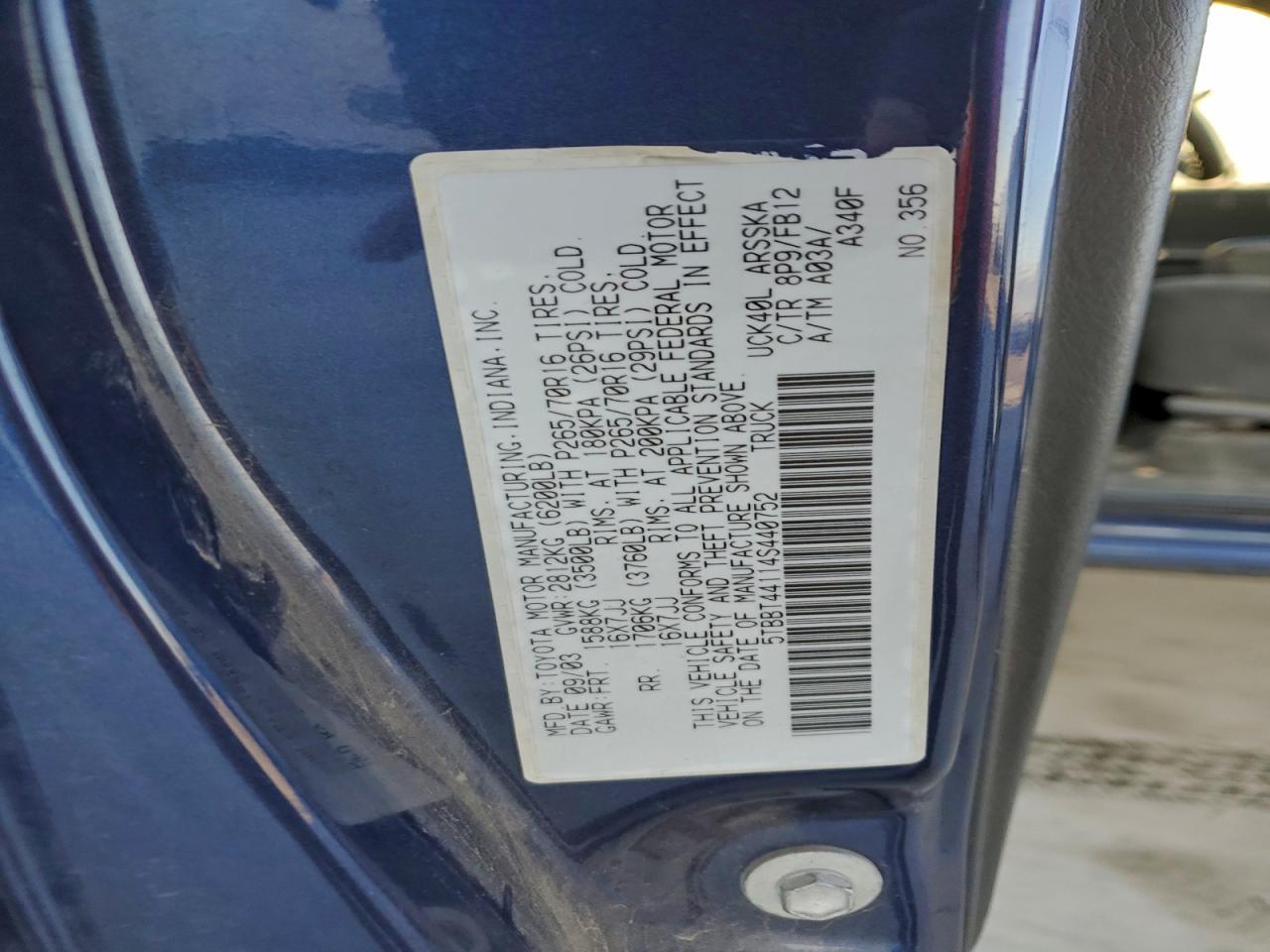 2004 TOYOTA TUNDRA ACCESS CAB SR5 photo 13