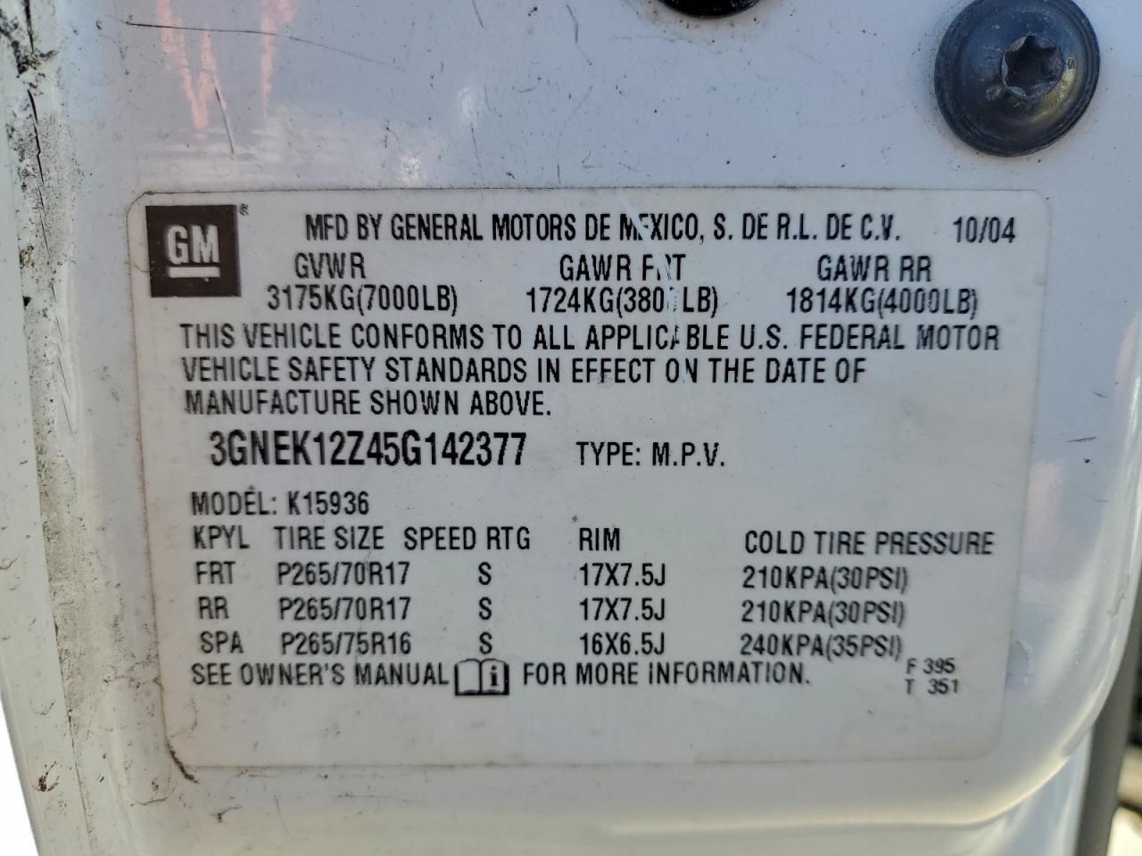 2005 CHEVROLET AVALANCHE K1500 photo 13