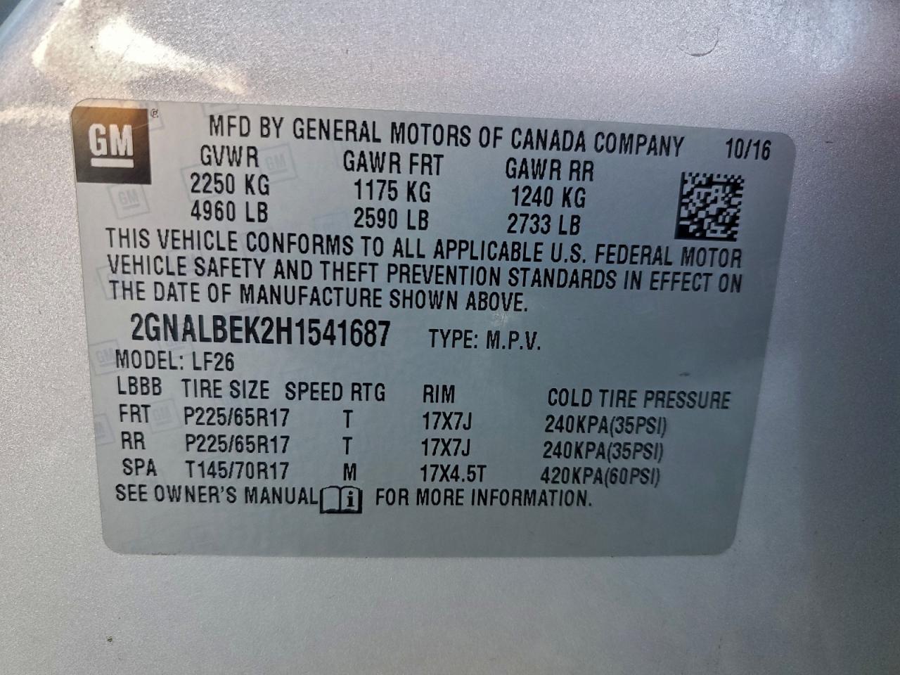 2017 CHEVROLET EQUINOX LS photo 13