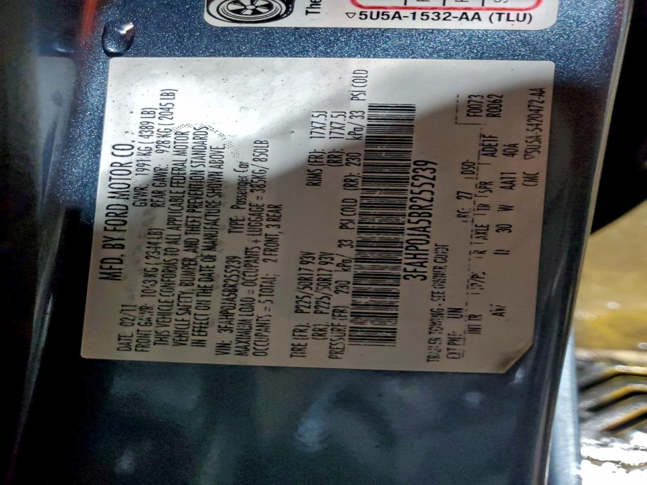 2011 FORD FUSION SEL photo 13