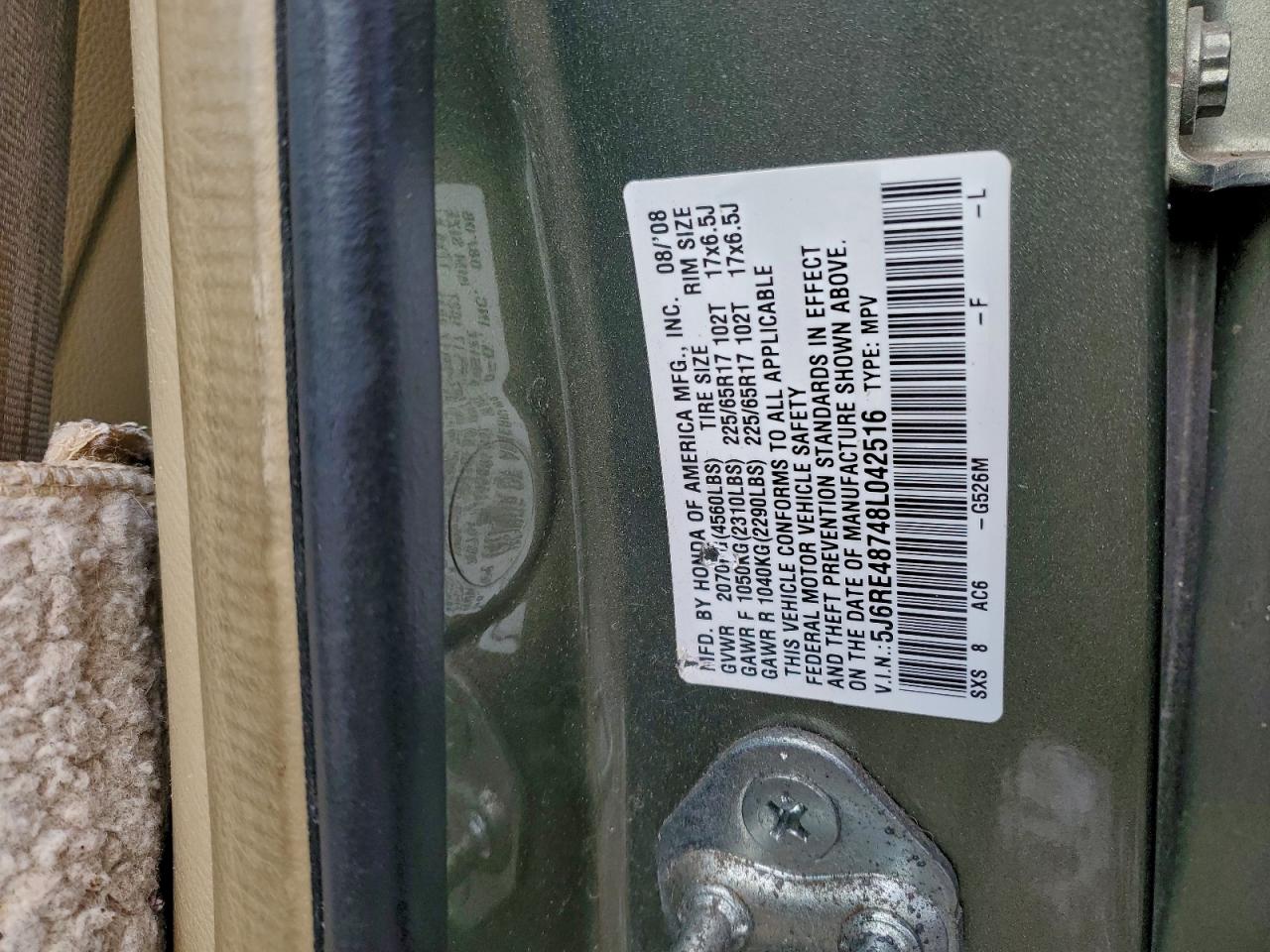 2008 HONDA CR-V EXL photo 13