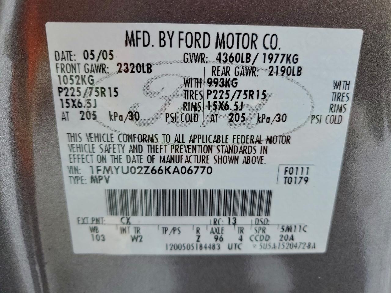 2006 FORD ESCAPE XLS photo 13