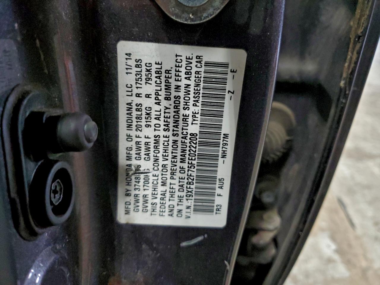 2015 HONDA CIVIC SE photo 12