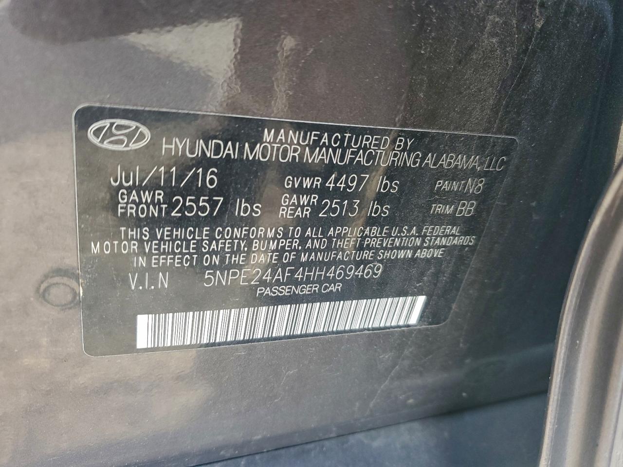 2017 HYUNDAI SONATA SE photo 12