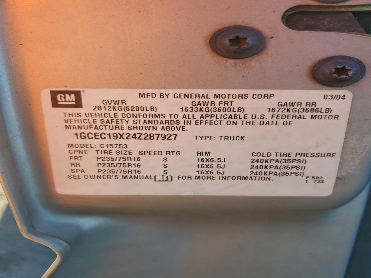 2004 CHEVROLET SILVERADO C1500 photo 12