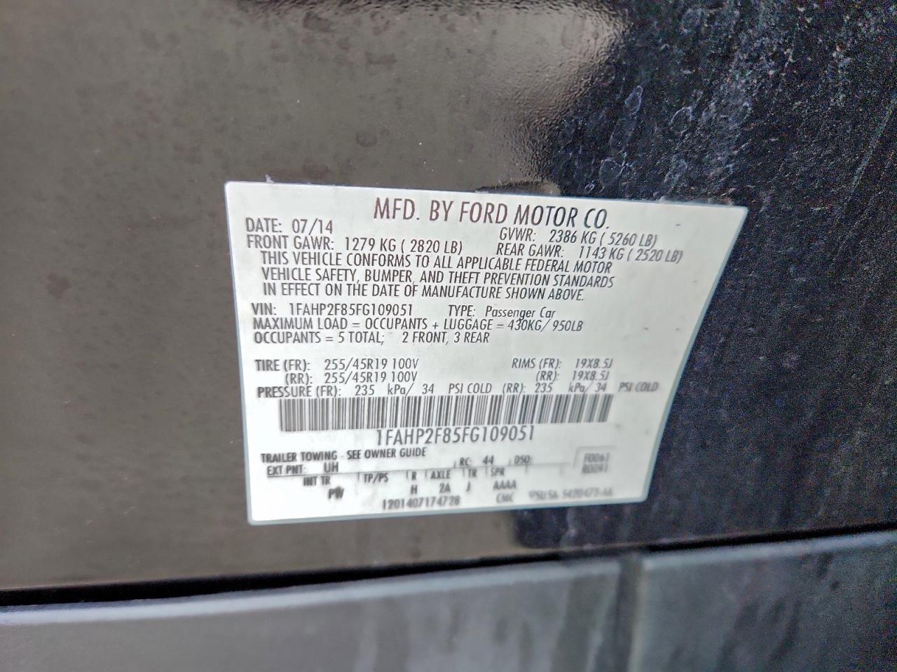 2015 FORD TAURUS LIMITED photo 12