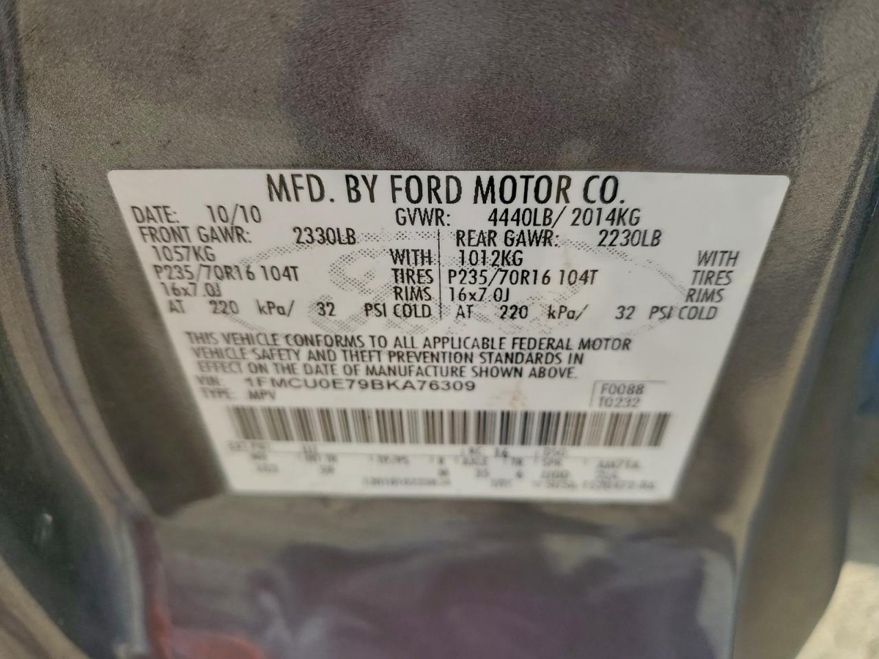 2011 FORD ESCAPE LIMITED photo 13